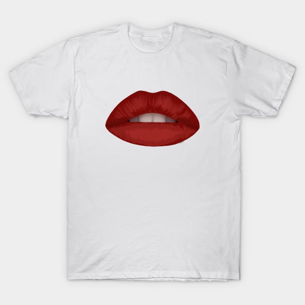 Red lips T-Shirt by Johka